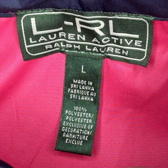Lauren Ralph Lauren Jacket Womens Large Pink Crest Windbreaker Sporty Activewear - Picture 7 of 16